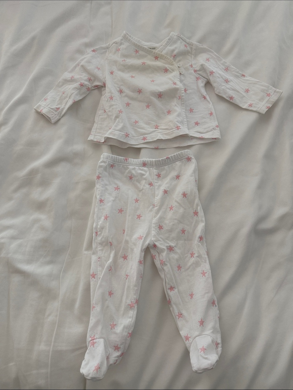 White and Pink Star Kids Pajama Set